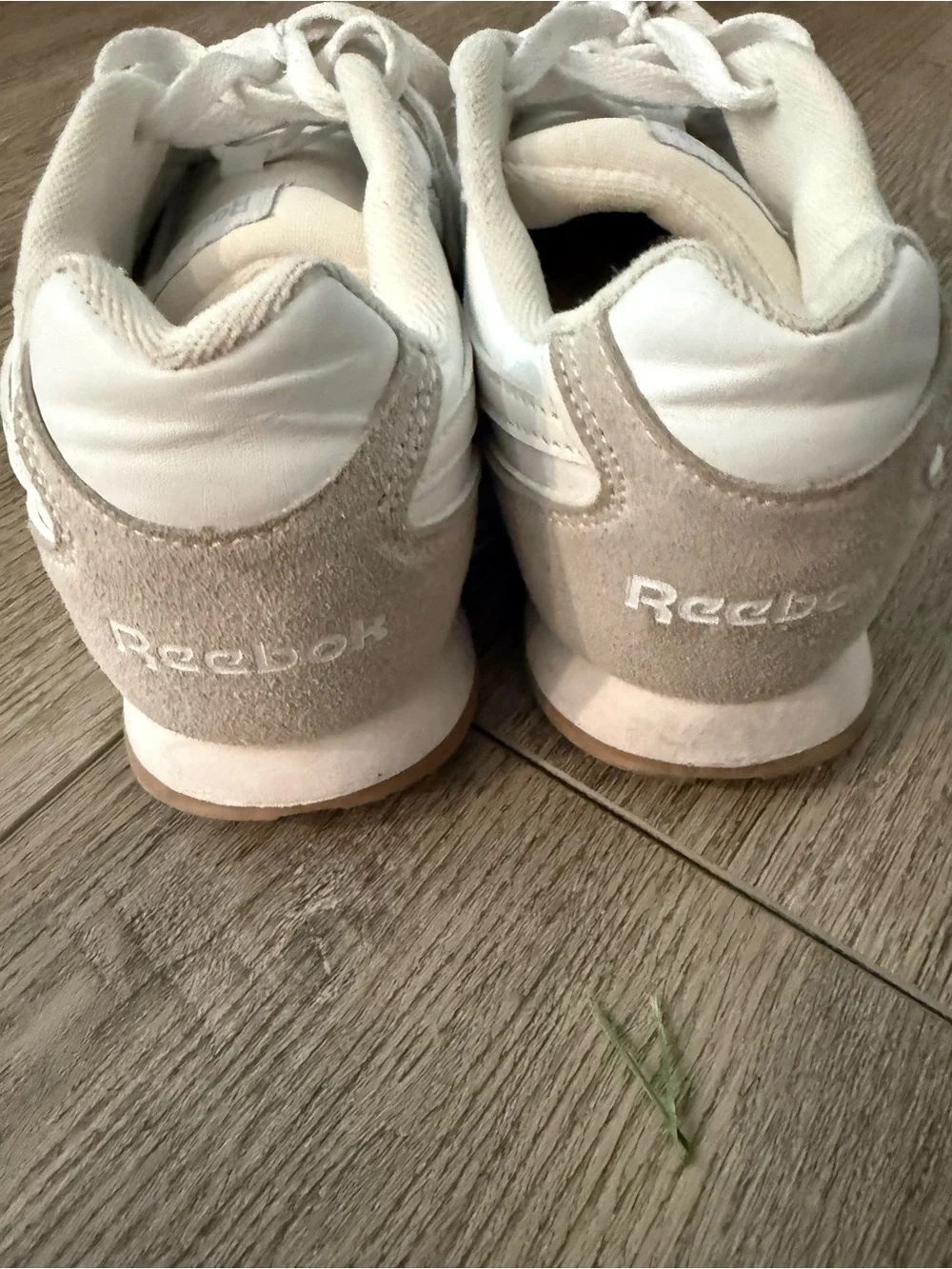 Reebok Women's White Sneakers with Light Beige Accents